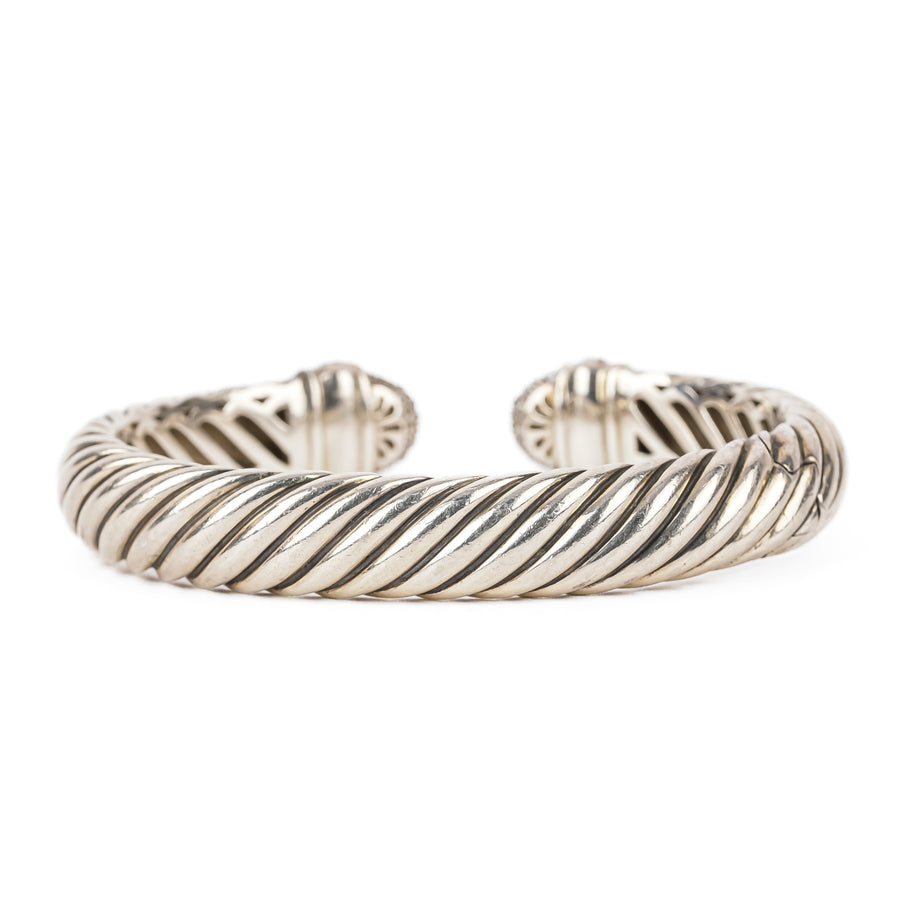 DAVID YURMAN Sterling Silver Diamond Waverly Hinged Cuff Bracelet