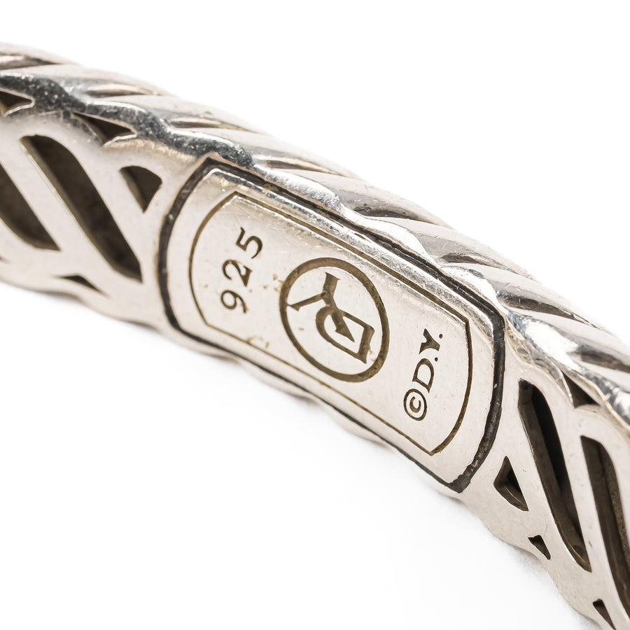 DAVID YURMAN Sterling Silver Diamond Waverly Hinged Cuff Bracelet