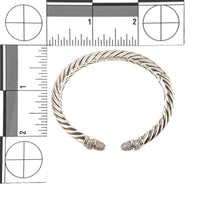 DAVID YURMAN Sterling Silver Diamond Waverly Hinged Cuff Bracelet