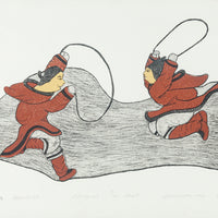Sorosilutu Ashoona, (Cape Dorset 1941-2011) "Two Girls Skipping"