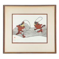 Sorosilutu Ashoona, (Cape Dorset 1941-2011) "Two Girls Skipping"