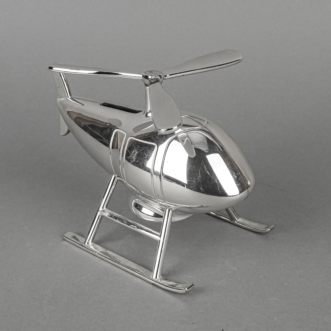 BIRKS Helicopter Silverplate Coin Bank