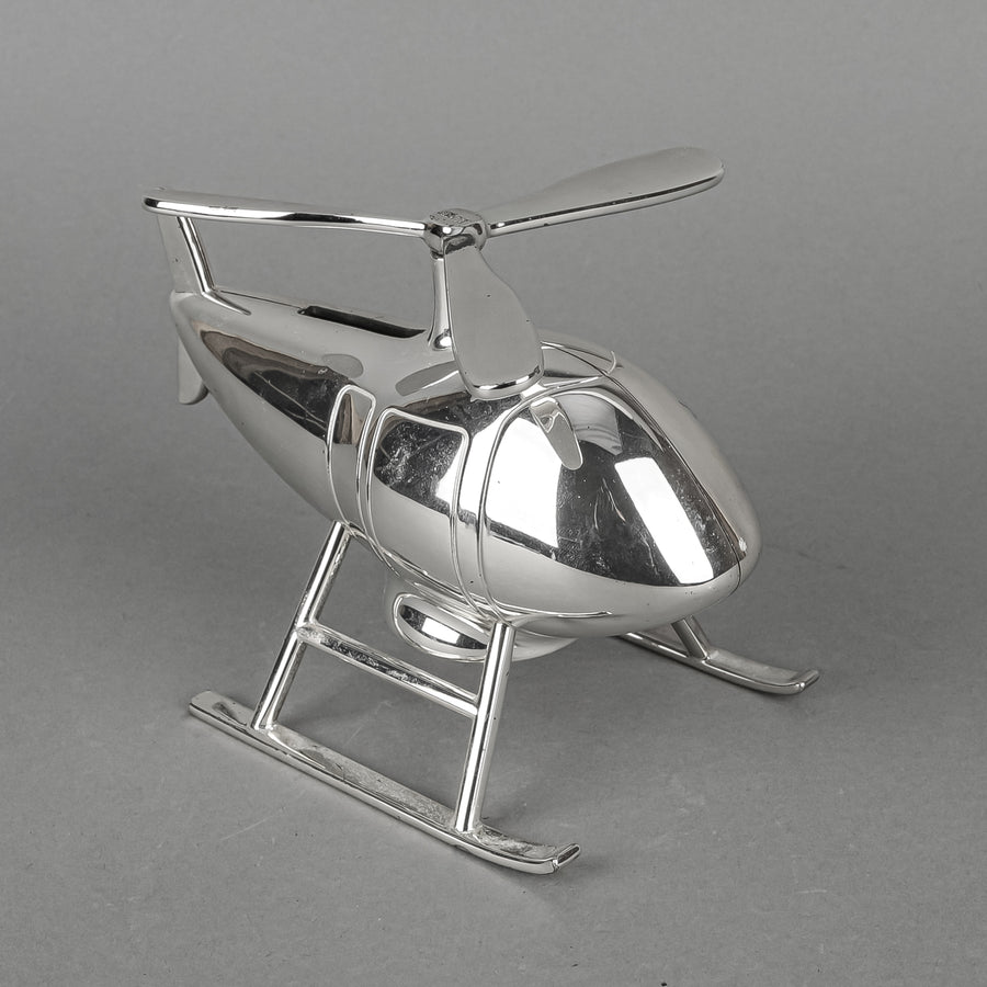 BIRKS Helicopter Silverplate Coin Bank