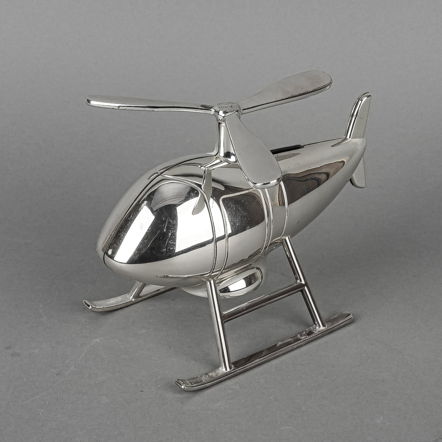 BIRKS Helicopter Silverplate Coin Bank