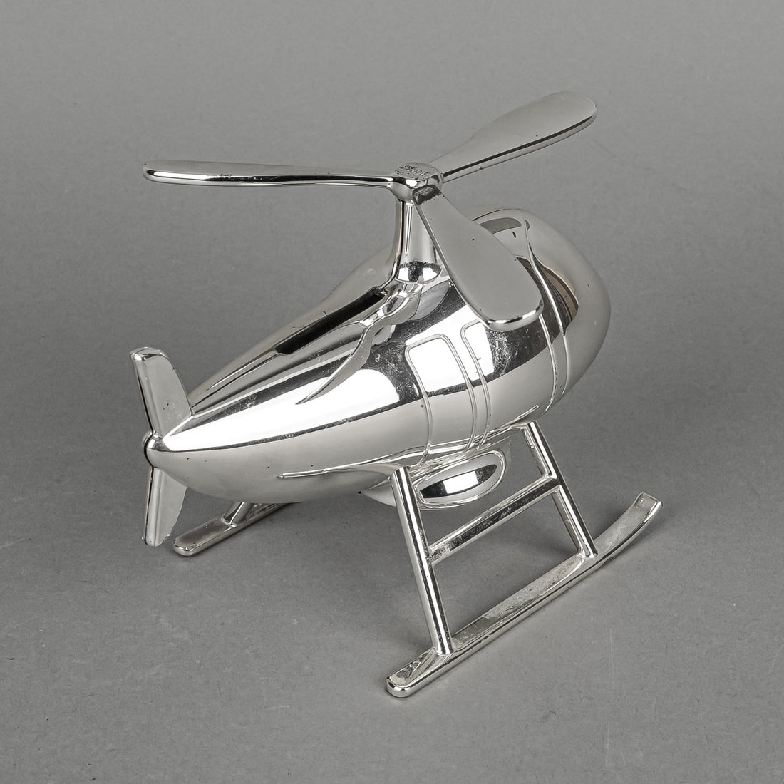 BIRKS Helicopter Silverplate Coin Bank