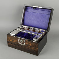 Antique Victorian Coromandel Jewelry And Vanity Case Plus Contents