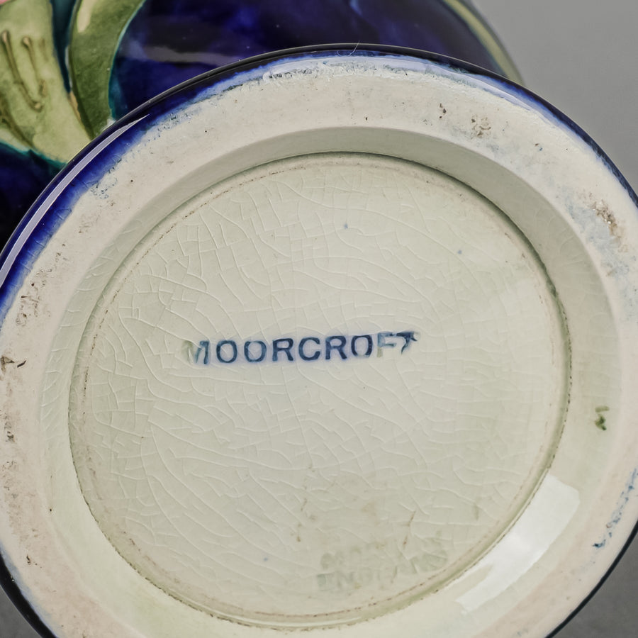 MOORCROFT Orchid Blue Ground Footed Vase/Pot