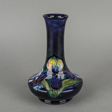 MOORCROFT Orchid Blue Ground Bottle Vase