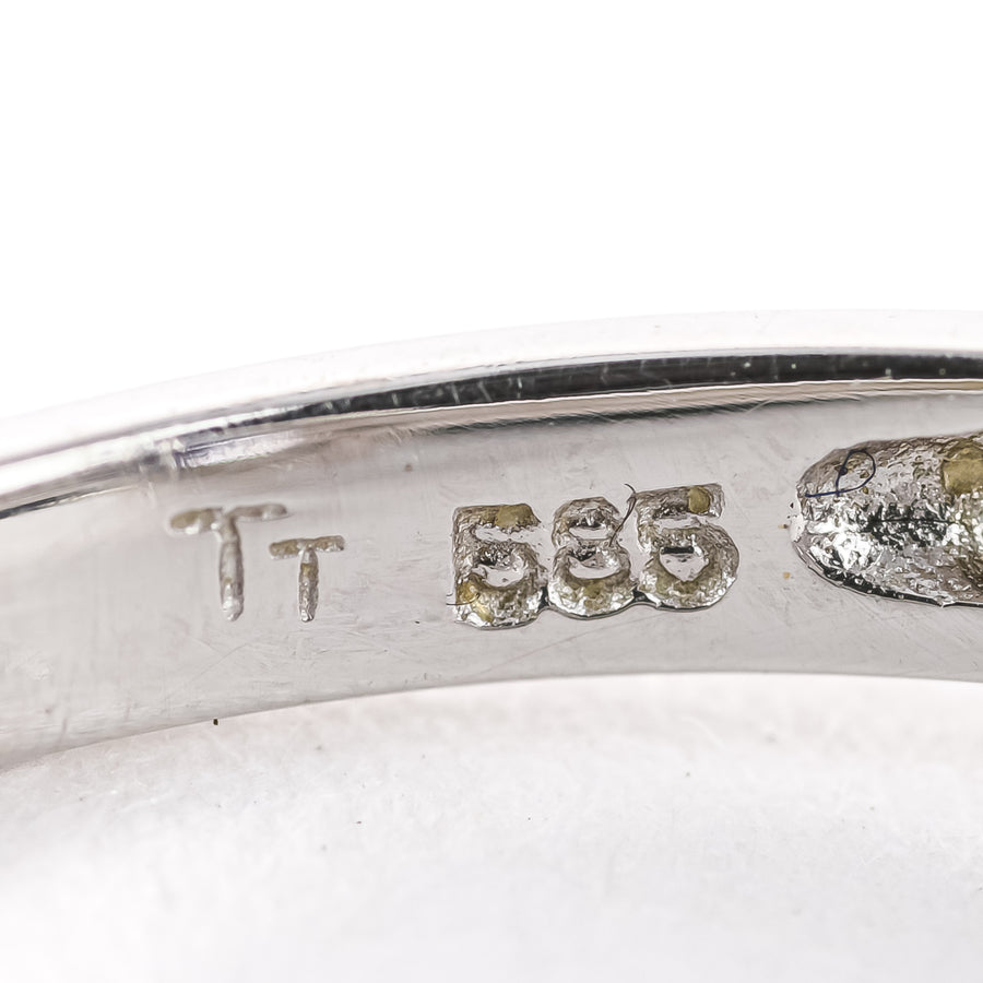14K White Gold Oval Tanzanite Diamond Cluster Ring