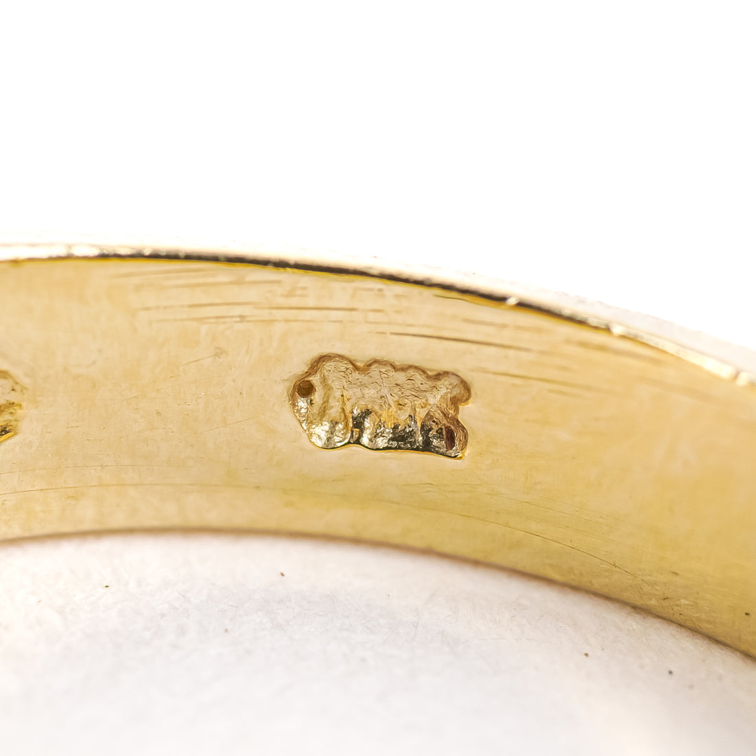 14K Yellow Gold Black Opal Inlaid Ring
