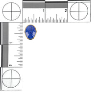 14K Yellow Gold Oval Cabochon Lapis Studs