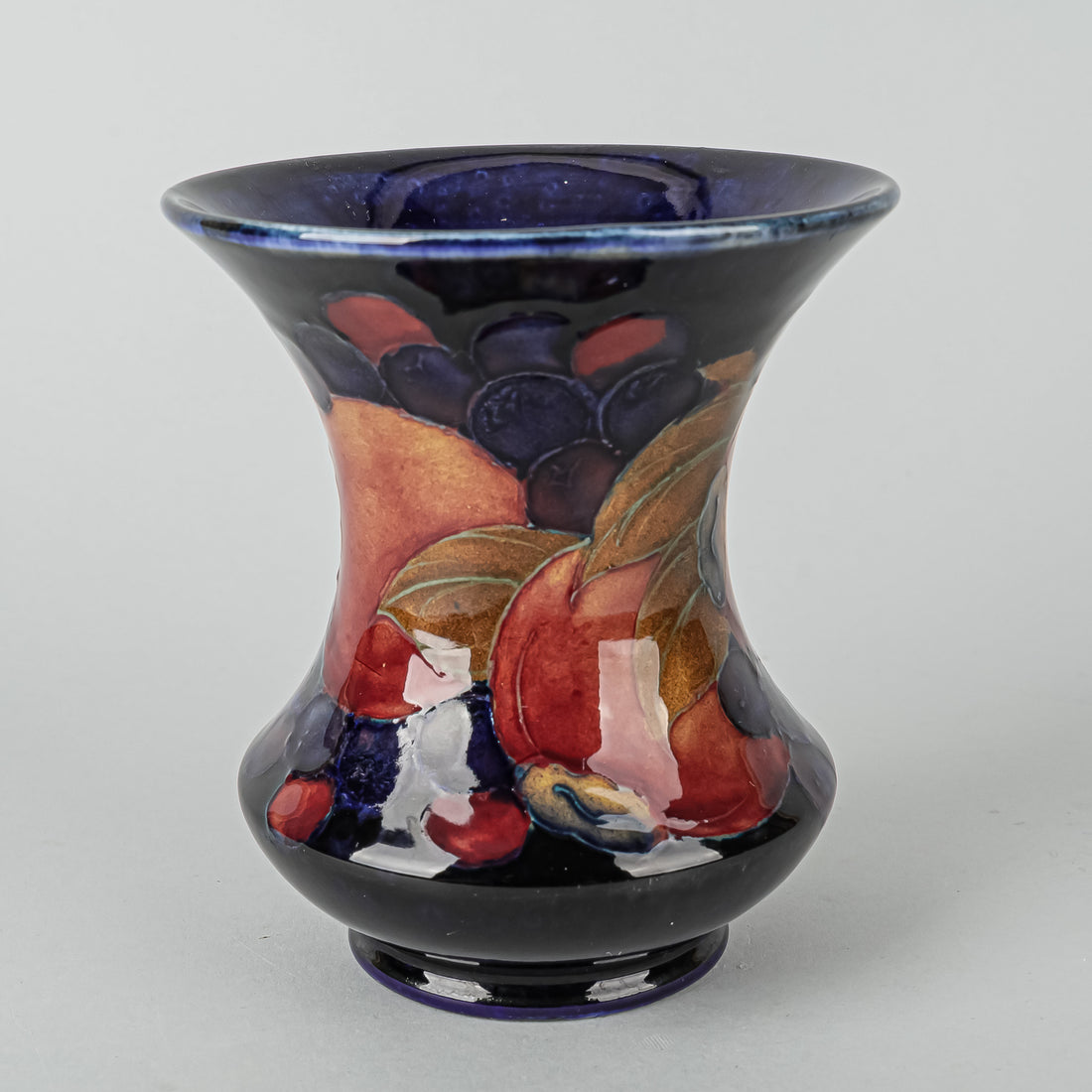 MOORCROFT Pomegrante Blue Ground Flare Vase