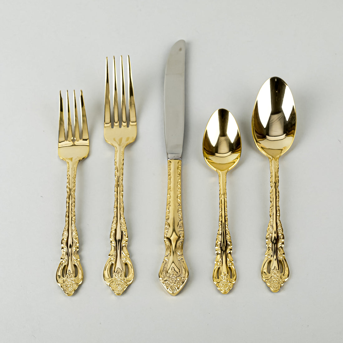 WALLACE Golden Countess Gold Plate Flatware 16 Place Settings Plus Extras