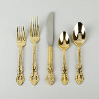 WALLACE Golden Countess Gold Plate Flatware 16 Place Settings Plus Extras
