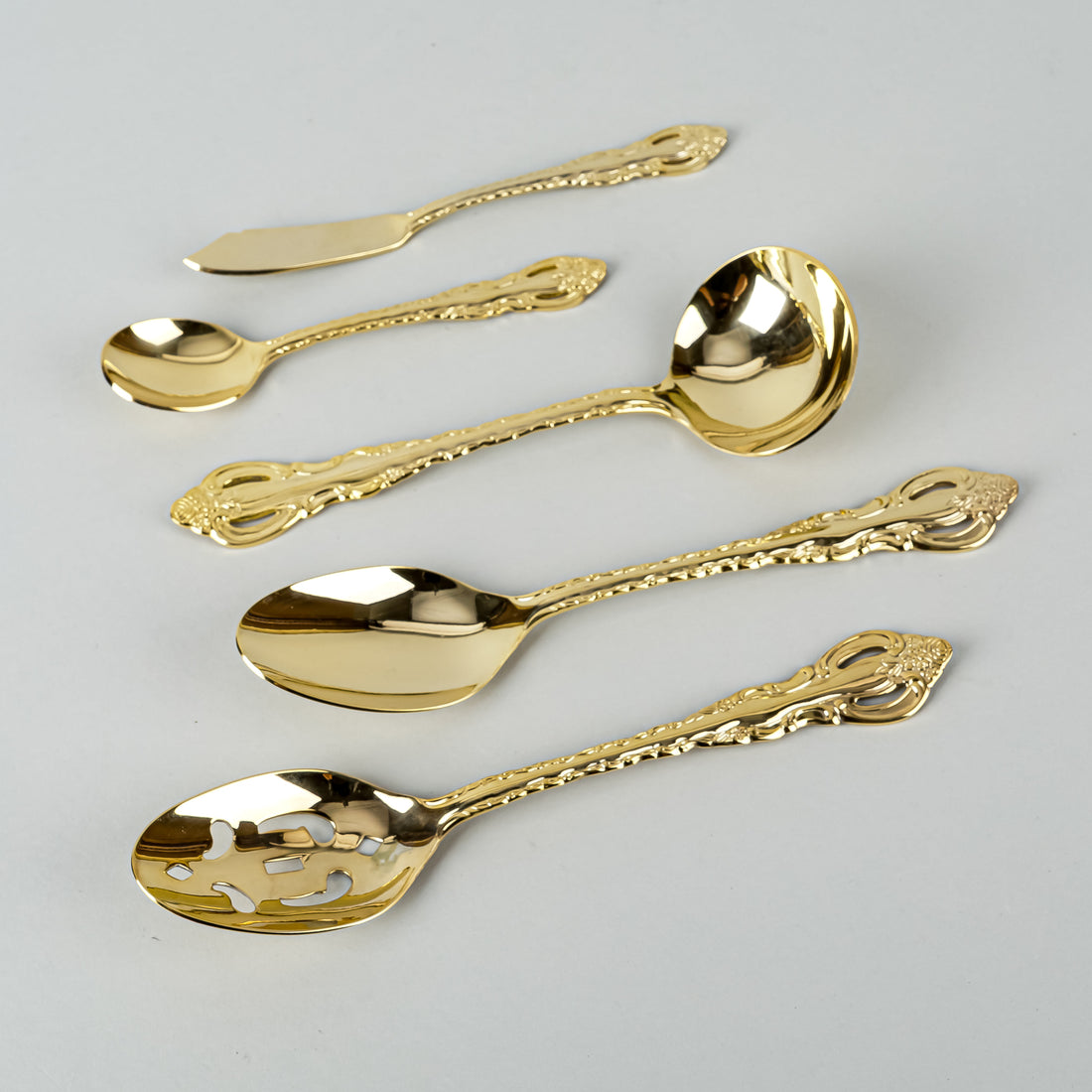 WALLACE Golden Countess Gold Plate Flatware 16 Place Settings Plus Extras