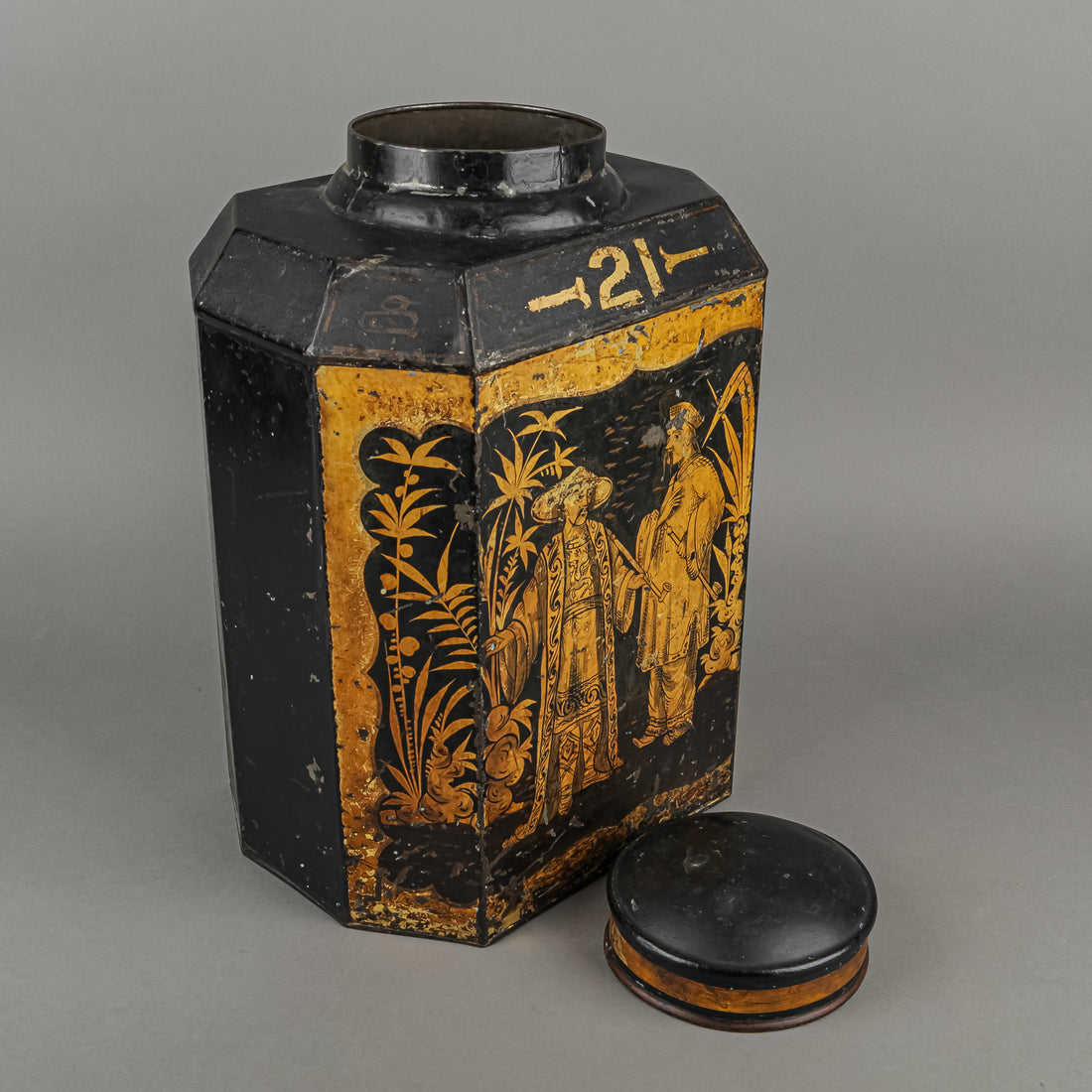 PARNALL & SONS Bristol Victorian Tole Tea Canister