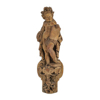 Antique Carved Walnut Wall-Hanging Cherub/Putti