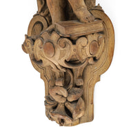 Antique Carved Walnut Wall-Hanging Cherub/Putti