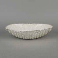 ARGENESI Diamante Oval Silver Overlay Glass Bowl
