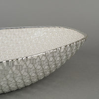 ARGENESI Diamante Oval Silver Overlay Glass Bowl