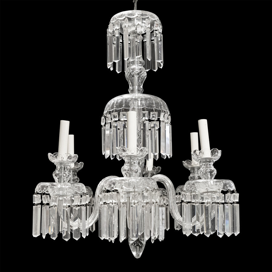 Crystal Six Light Chandelier With Drops