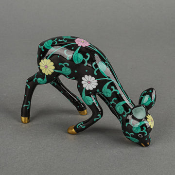 HEREND Figurine Black Dynasty Fawn