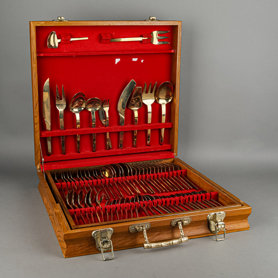 THAI BRONZEWARE Chopstick Nickel Bronze Flatware 12 Place Settings