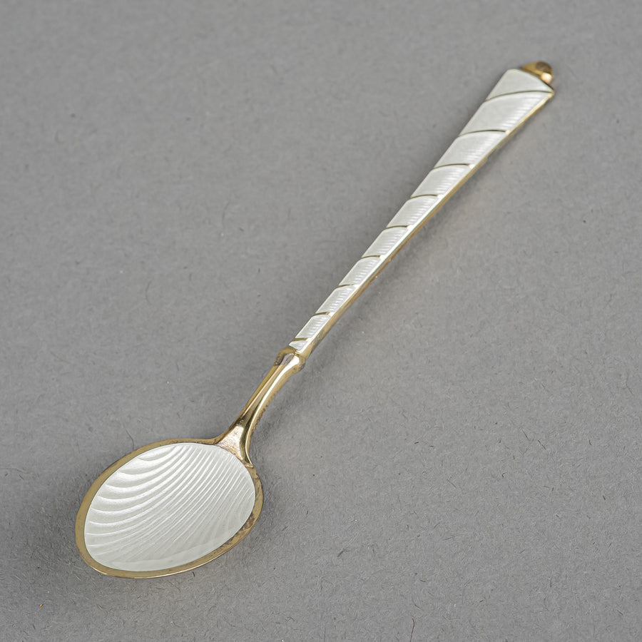 Danish Sterling Enamel Coffee Spoons Set Of 6