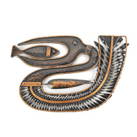 Robert Jajesnica (Hungarian 20th C) Copper Wall Art Bird Eating Fish