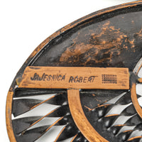 Robert Jajesnica (Hungarian 20th C) Copper Wall Art Bird Eating Fish