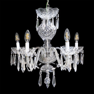WATERFORD Comeragh Five Light Cut Crystal Chandelier With Drops