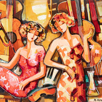 Michael Kerzner (Ukranian 1964) Two Women Surrounded By Musical Instruments