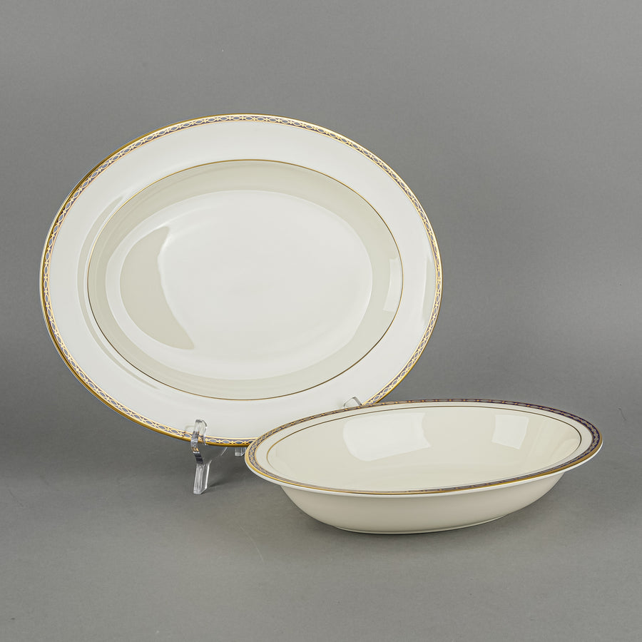 MINTON St James Serveware 2 Pieces Platter And Oval Serving Bowl