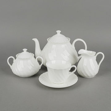 WEDGWOOD Candlelight White Tea Set 11 Pieces