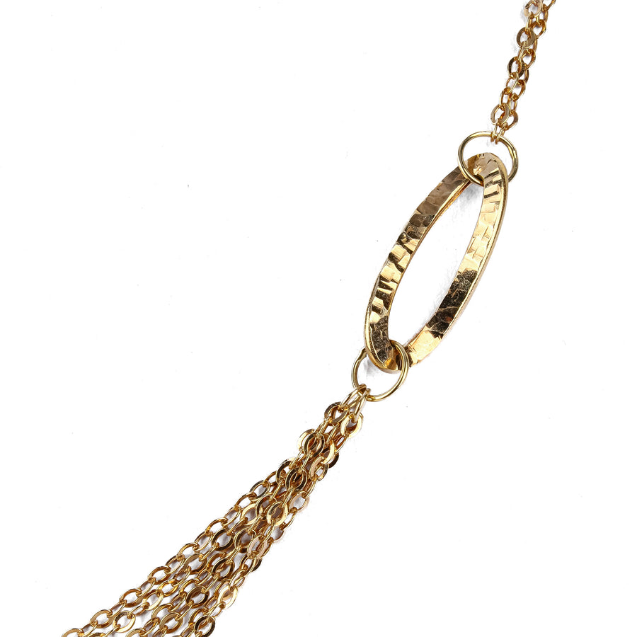 14K Yellow Gold Multi-Strand Oval Link Necklace