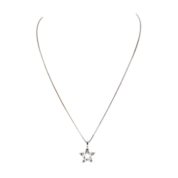 10K & 18K White Gold Diamond Star Pendant Necklace