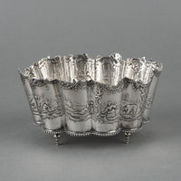 Dutch 833 Silver Repousse Footed Dish