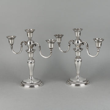 BIRKS Sterling Silver 3-Light Convertible Candelabra - Set of 2