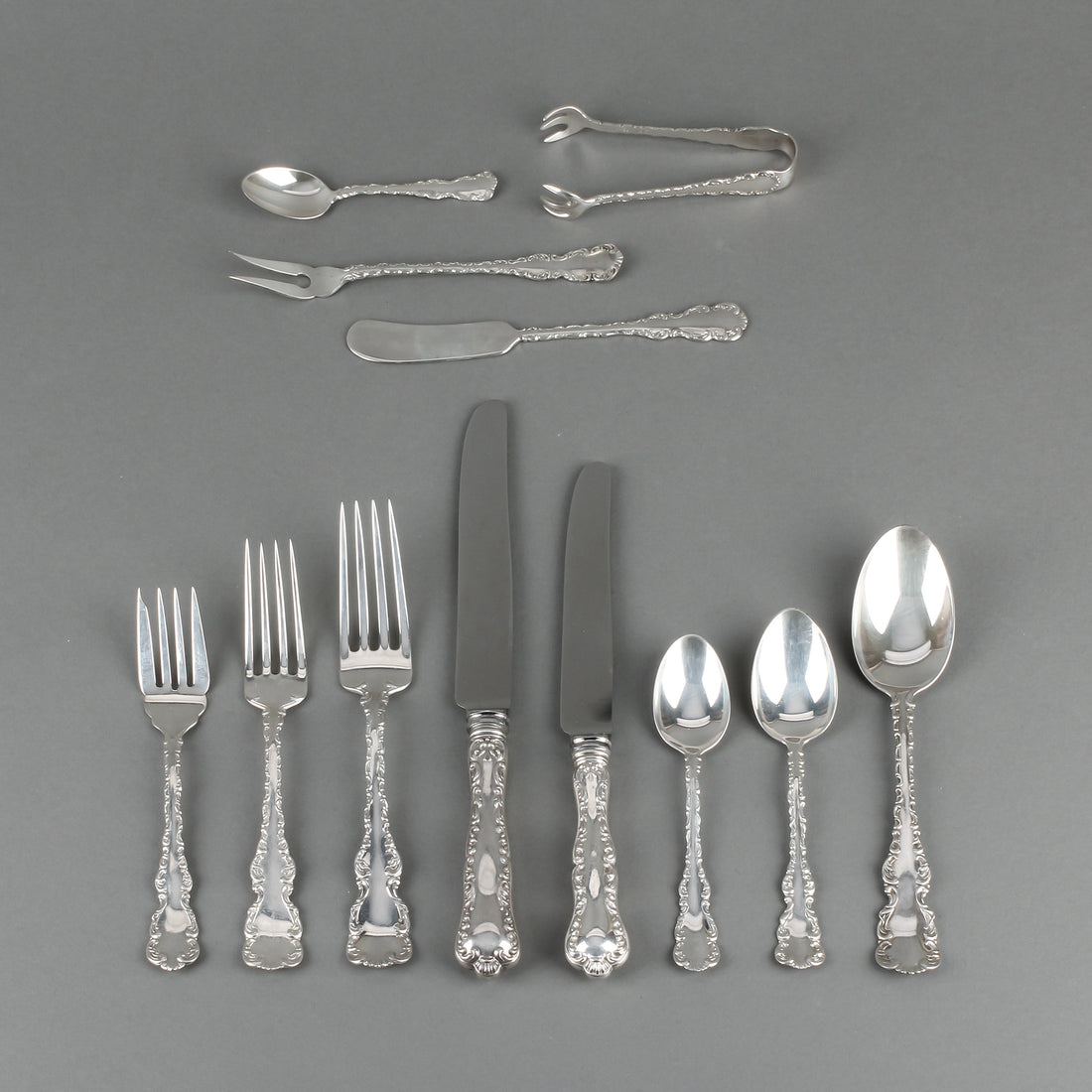BIRKS Louis XV Sterling Silver Flatware - 12 Place Settings +