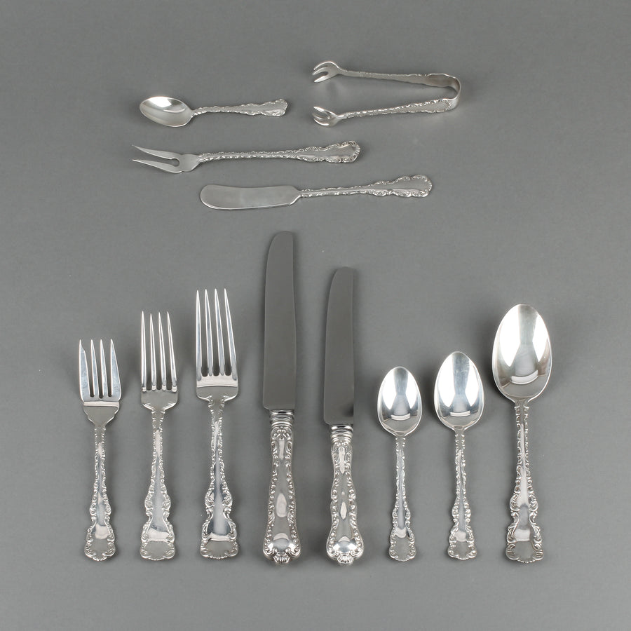 BIRKS Louis XV Sterling Silver Flatware - 12 Place Settings +