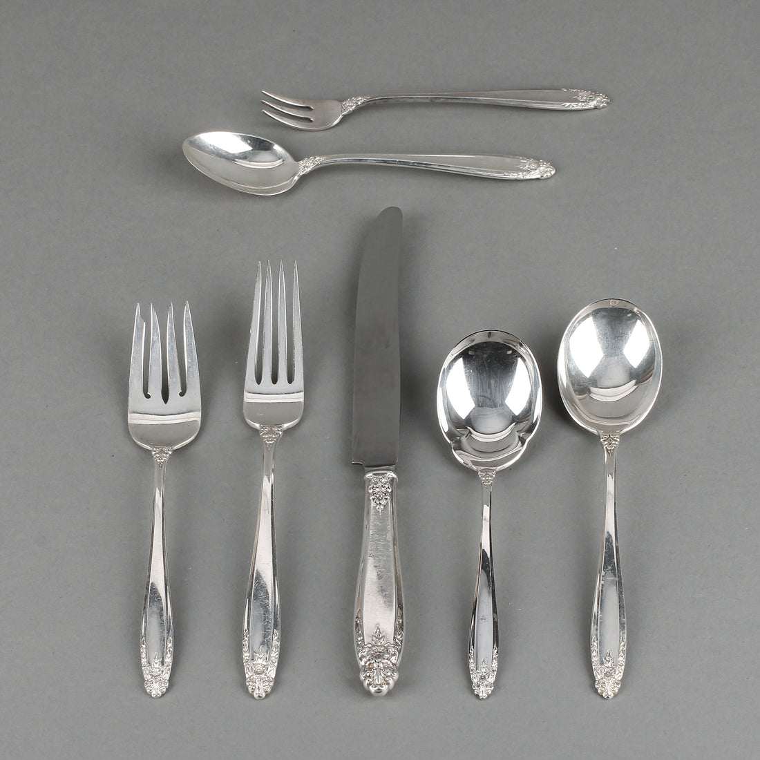INTERNATIONAL Prelude Sterling Silver Luncheon Flatware - 11 Place Settings +