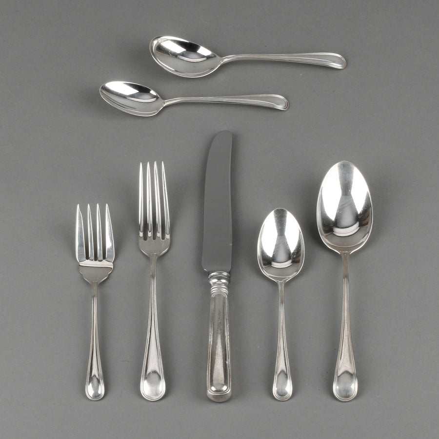BIRKS Saxon Sterling Silver Luncheon Flatware - 6 Place Settings +