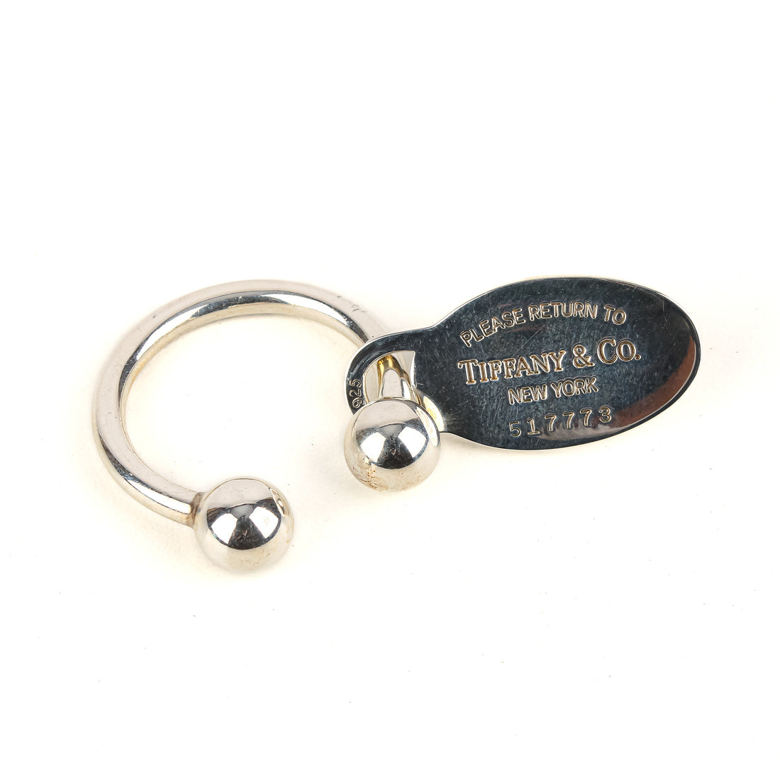 TIFFANY & CO Sterling Silver Return to Tiffany Oval Tag Key Ring