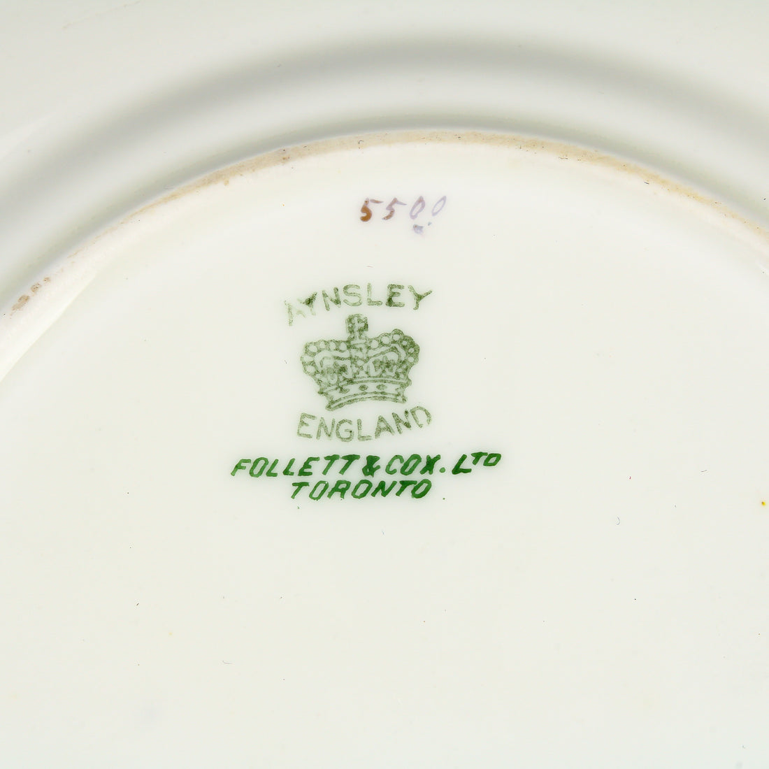 AYNSLEY/RODEN Sterling Silver Rim Imari Plate