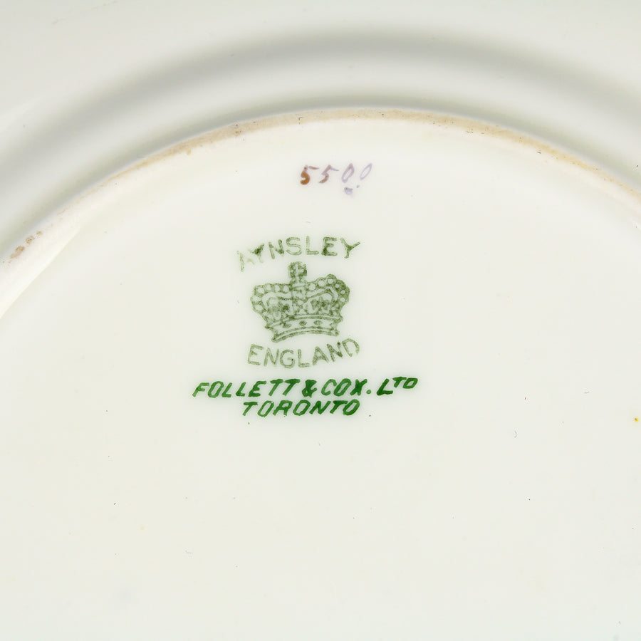 AYNSLEY/RODEN Sterling Silver Rim Imari Plate