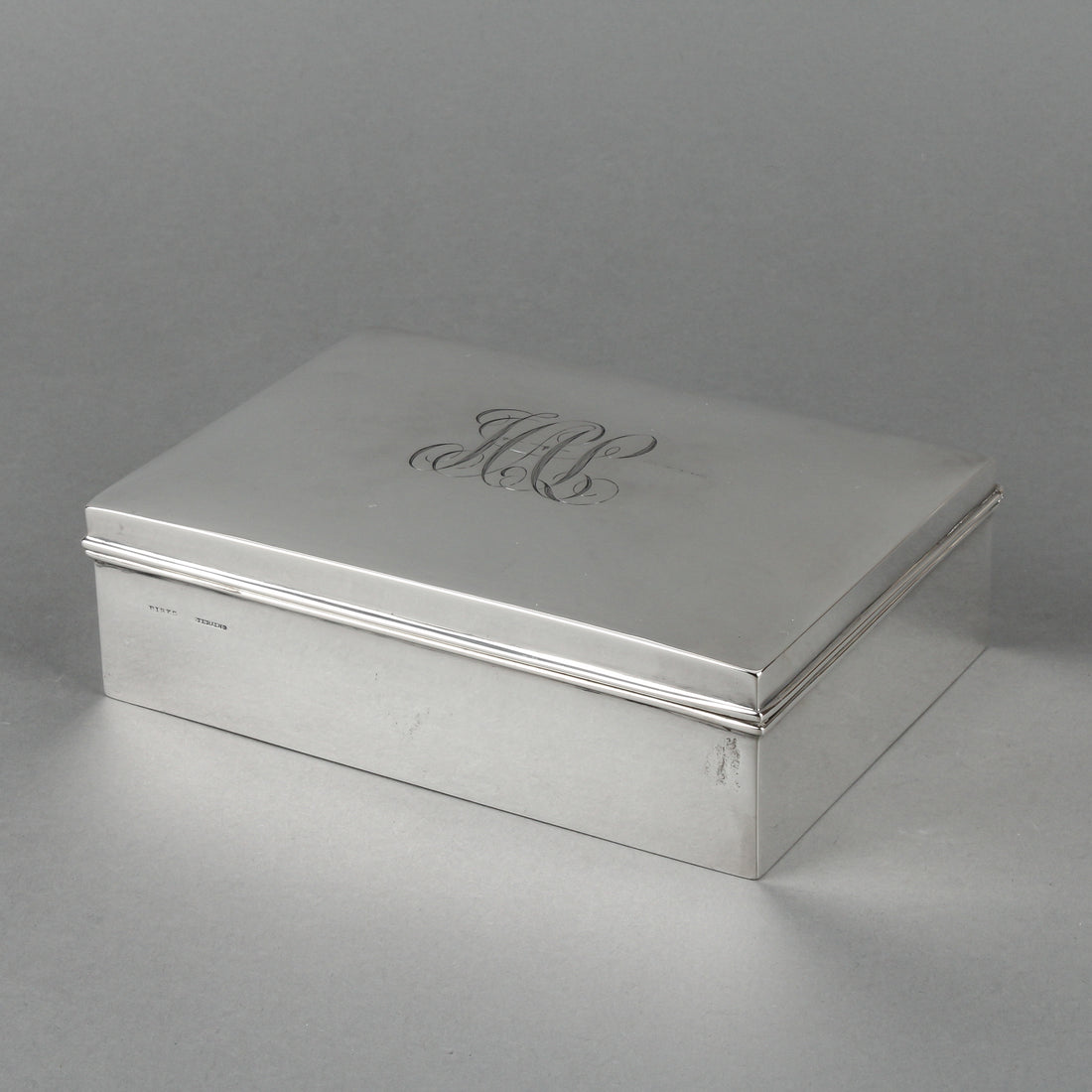 BIRKS Wood Lined Sterling Silver Cigarette Box
