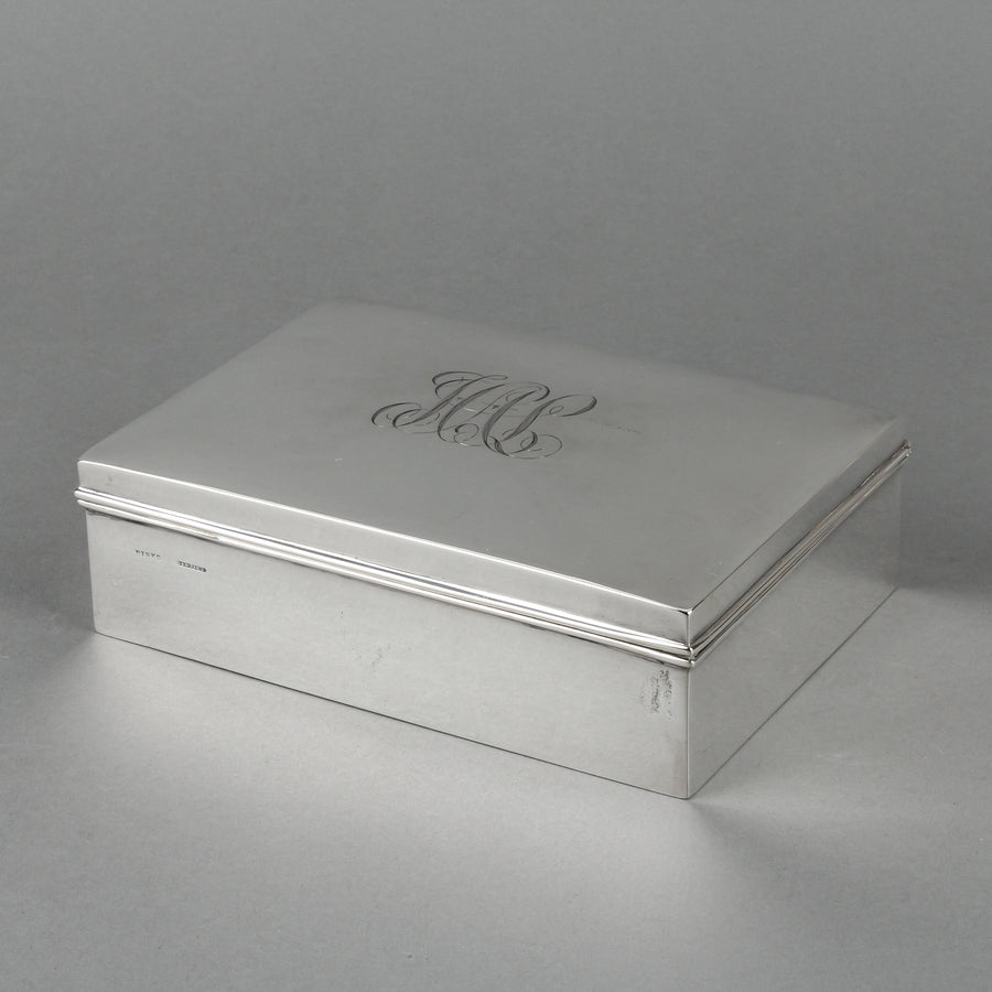 BIRKS Wood Lined Sterling Silver Cigarette Box