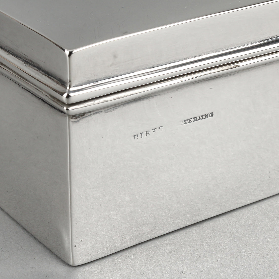 BIRKS Wood Lined Sterling Silver Cigarette Box