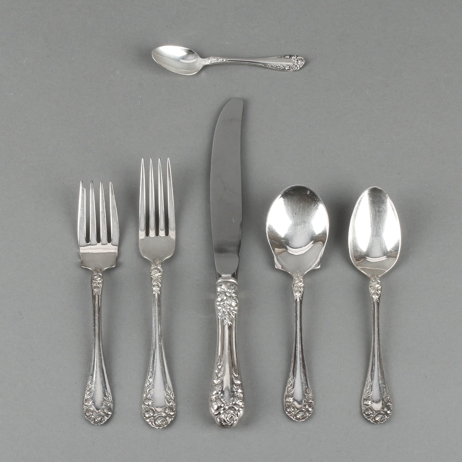 NORTHUMBRIA Normandy Rose Sterling Silver Flatware - 35 Pieces