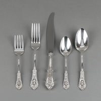 WALLACE Rose Point Sterling Silver Flatware - 12 Place Settings +